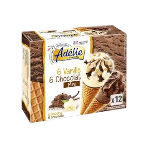 Intermarché - Adélie mini cornet vanille chocolat x12 226g