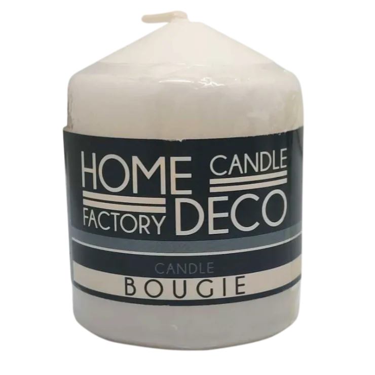 Bougie pilier blanche 80x58mm