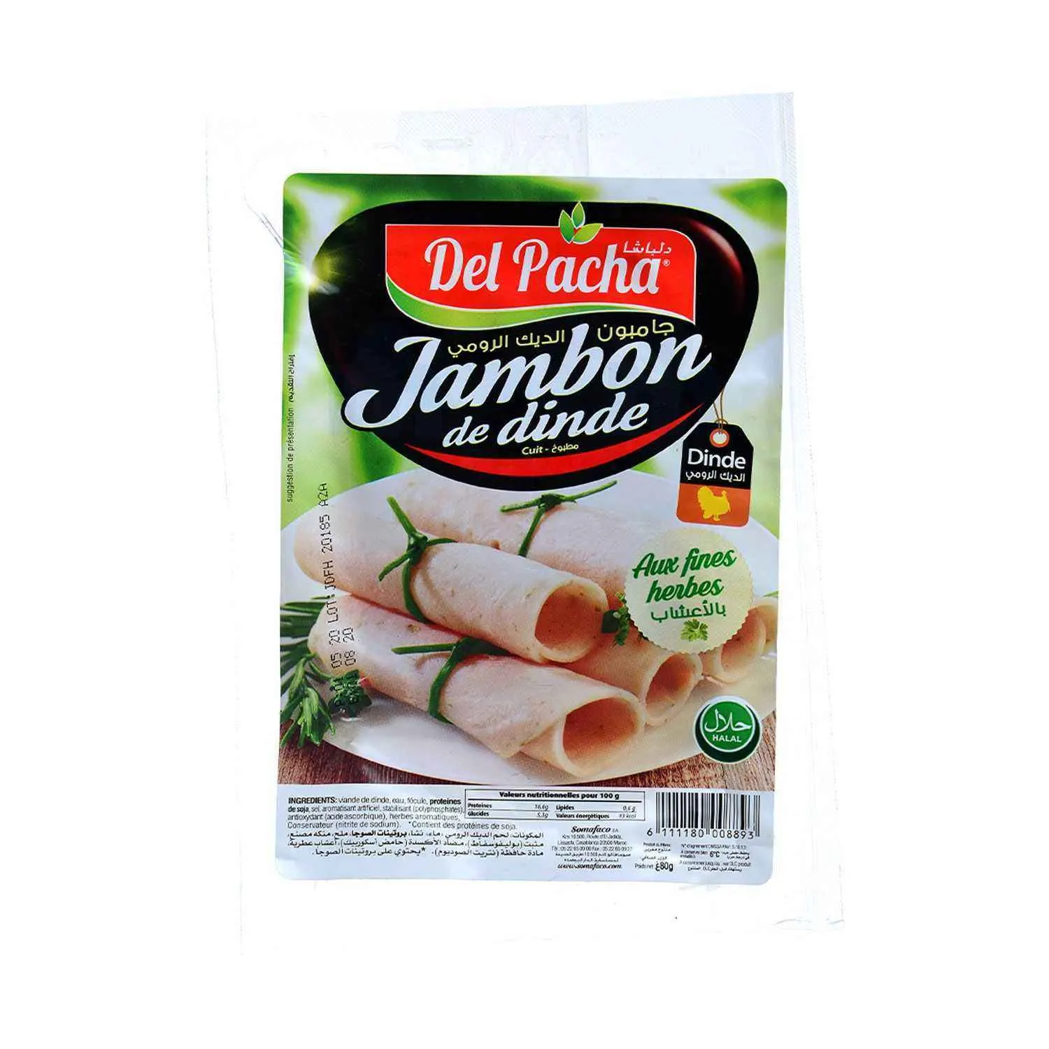 Jambon de dinde aux fines herbes 80g - DEL PACHA