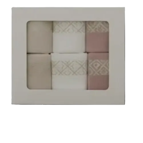 Box serviettes 30 × 30 cm x6 – 380 GSM – Blanc / Beige / Champagne