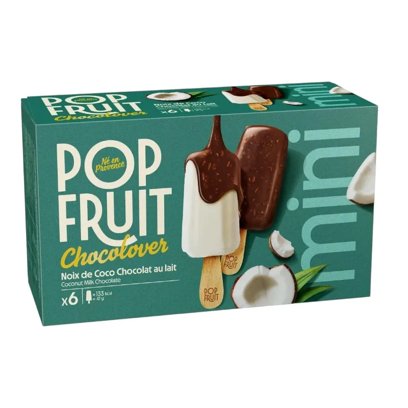 Bâtonnets Chocolover Noix de Coco & Chocolat au Lait 6×47g - POP FRUIT