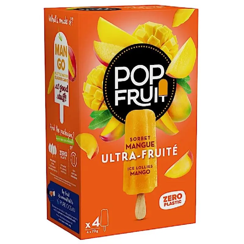 Bâtonnets mangue 4 x 70 g - POP FRUIT