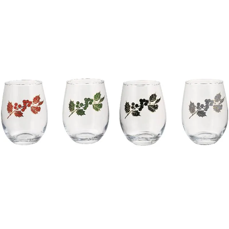 6 Verres à eau en verre 550 ml avec motif fleur