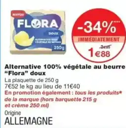 Alternative 100% végétale au beurre flora doux