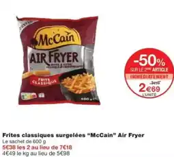 Frites classiques surgelées mccain air fryer