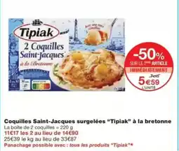 Coquilles saint-jacques surgelées tipiak à la bretonne