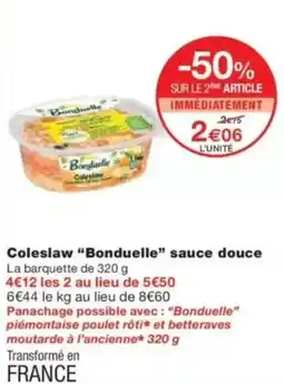 Coleslaw bonduelle sauce douce