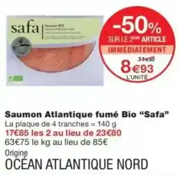 Saumon atlantique fumé bio safa