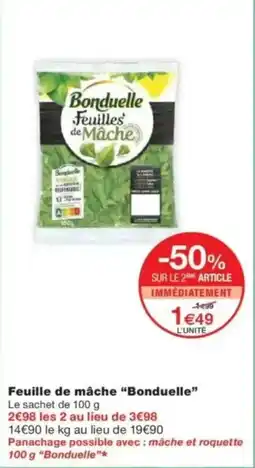 Feuille de mâche bonduelle