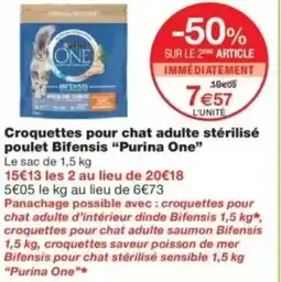 Croquettes pour chat adulte stérilisé poulet bifensis purina one