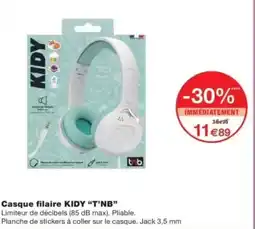 Casque filaire KIDY T'NB