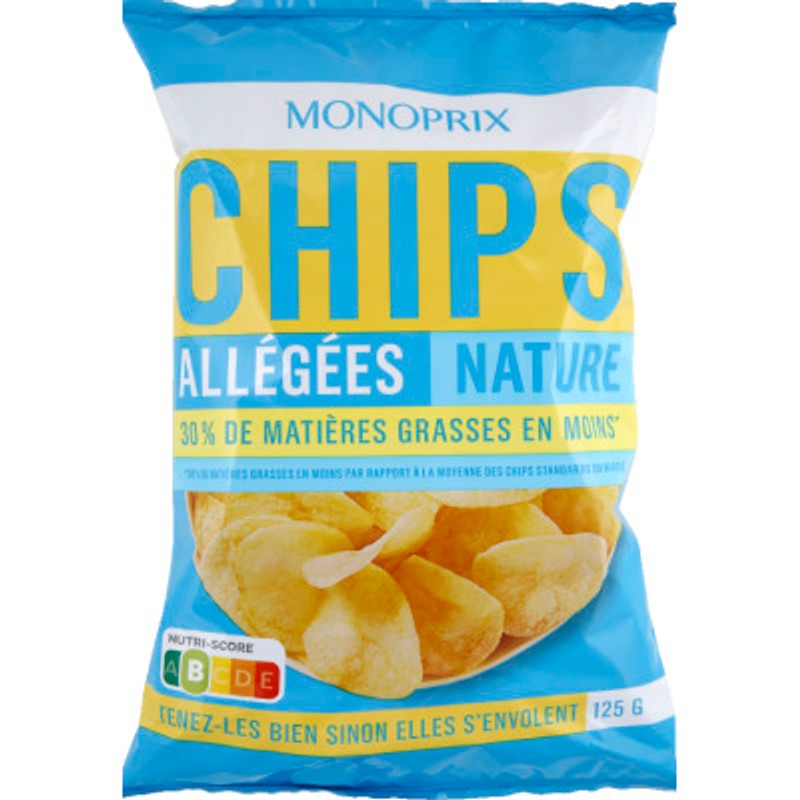 Monoprix Chips Allégées Nature 125g