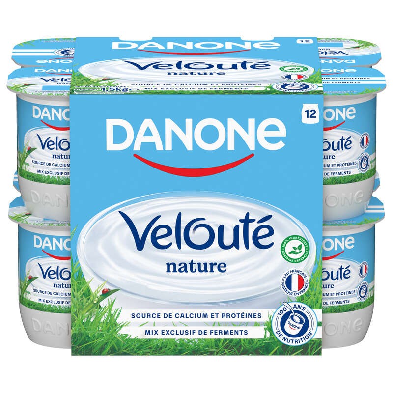 Danone Velouté Yaourt Brassé Nature 12x125g