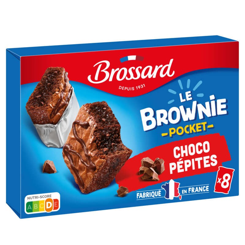 Brossard Mini Brownie choco pépites pocket 240g