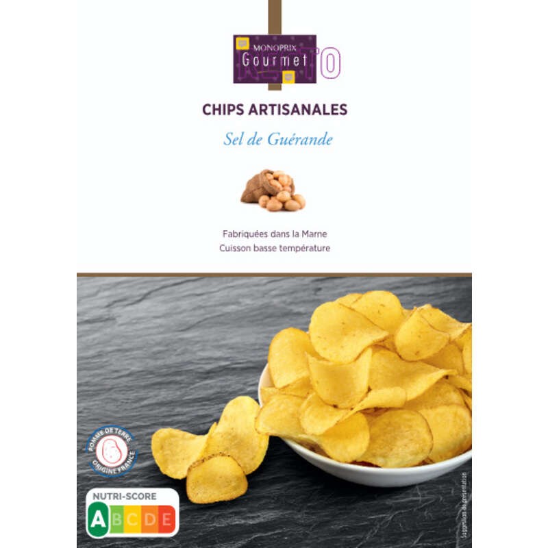 Monoprix Gourmet Chips Artisanales sel de Guérande 125g