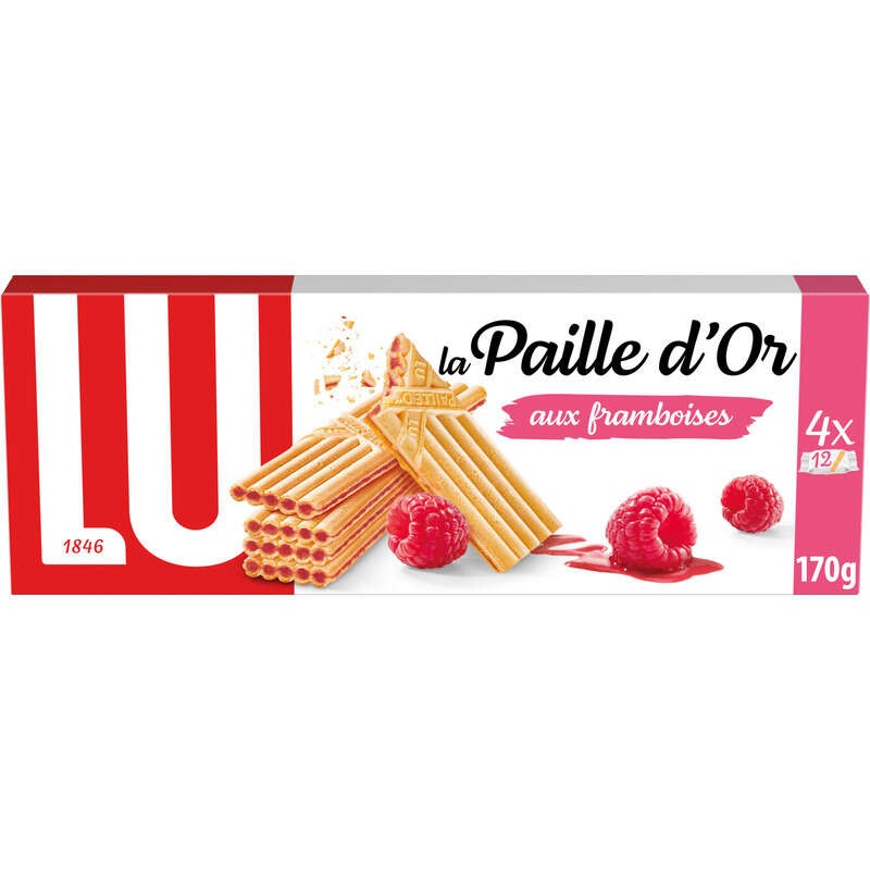 Lu La Paille d'Or Biscuits Gaufrettes aux Framboises 170g