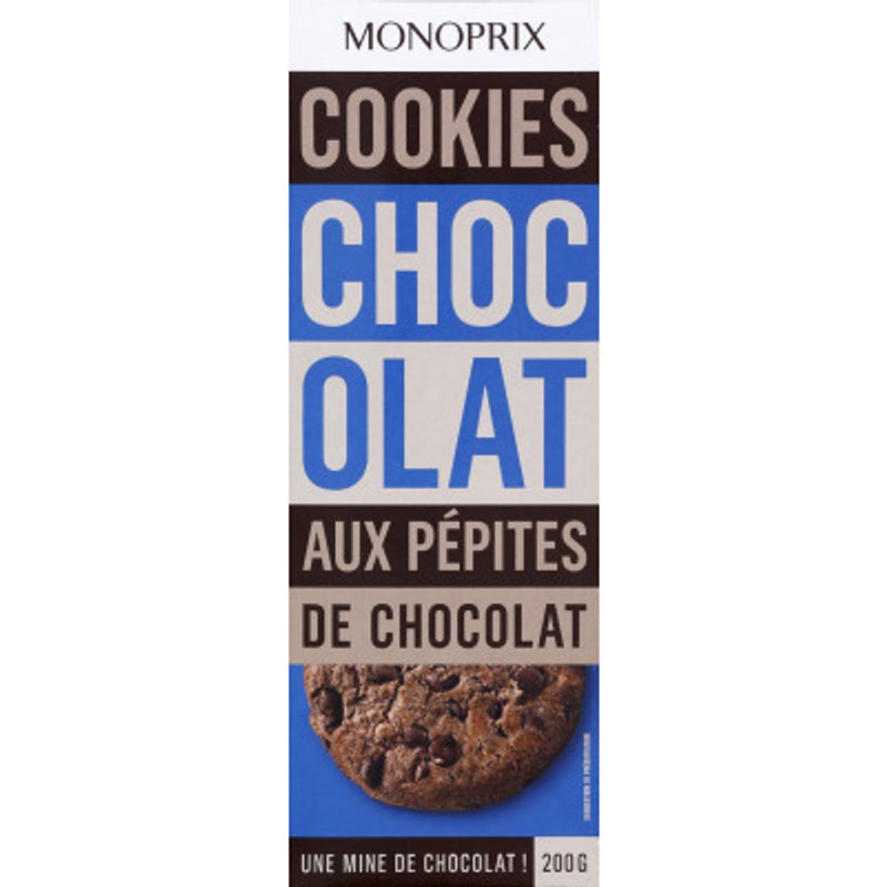 Monoprix Cookies Chocolat aux Pépites de Chocolat 200g