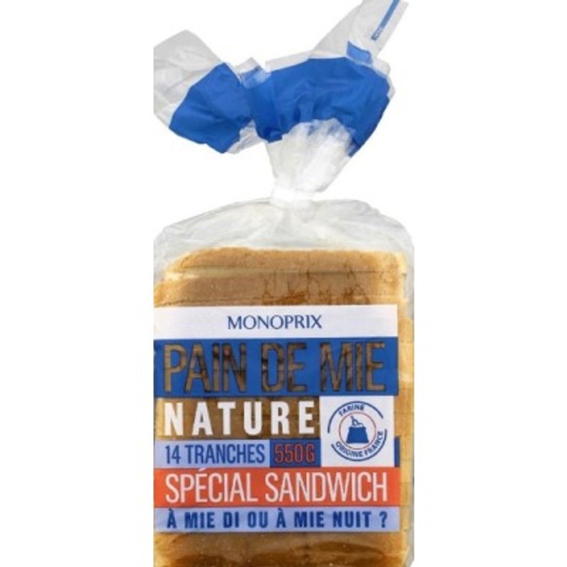 Monoprix Pain de mie nature 550g