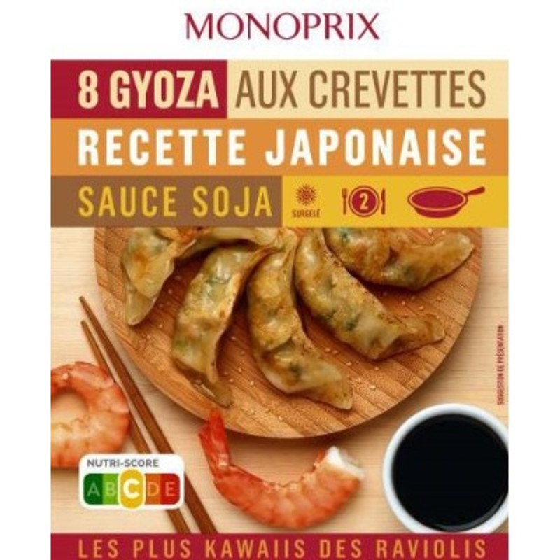 Monoprix 8 Gyoza aux crevettes recette Japonaise 220g