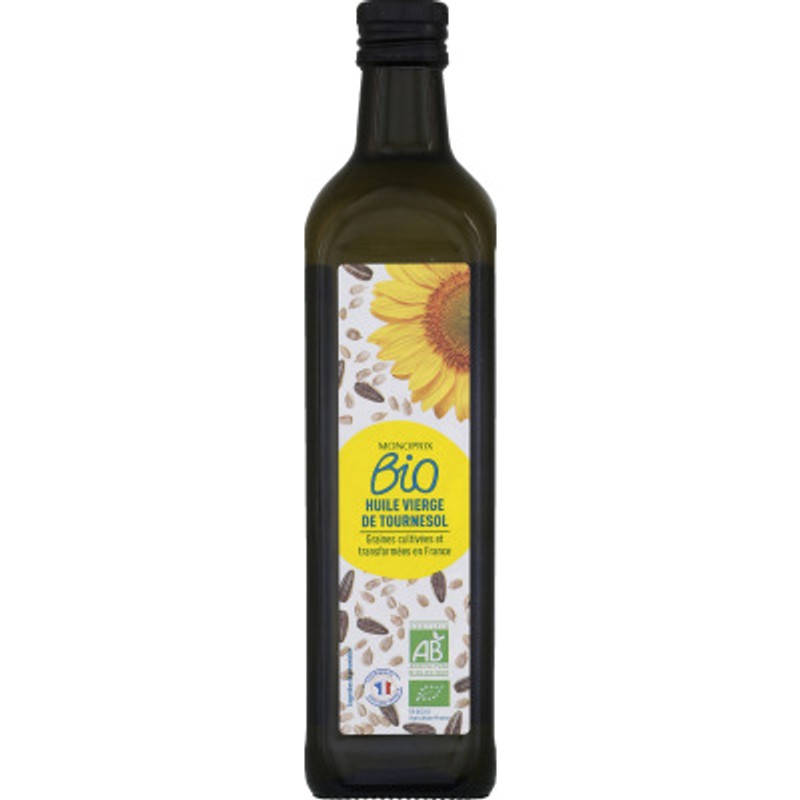 Monoprix Bio Huile vierge de tournesol 75cl