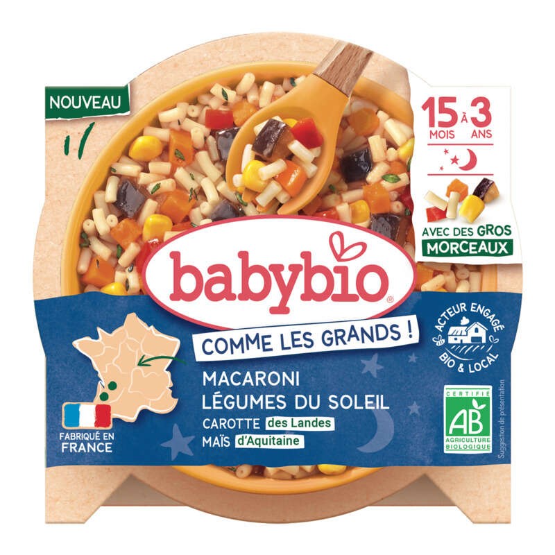 Macaroni & Légumes du soleil Carotte des Landes Maïs d'Aquitaine Bio 200g