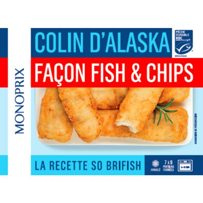 Monoprix Colin D'Alaska Façon Fish&Chips 400g
