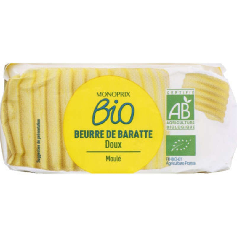 Monoprix Bio Beurre moulé doux 250g
