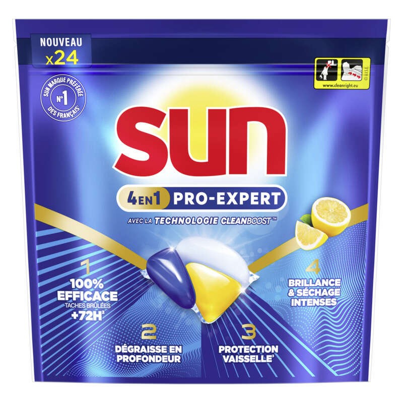 Sun Pro-Expert Capsules Lave-Vaisselle Citron x 24