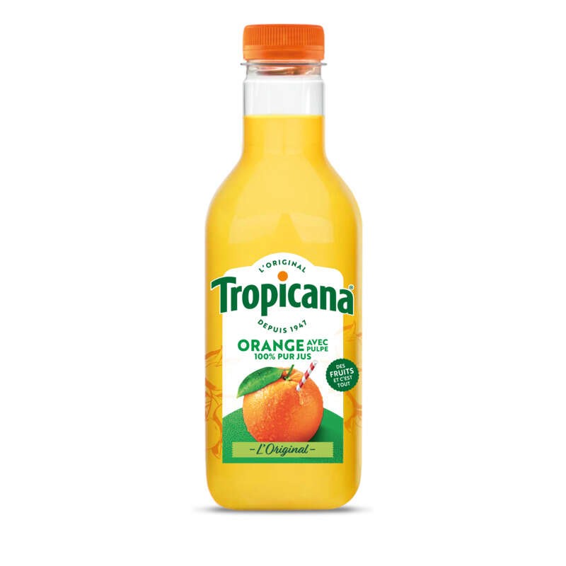 Tropicana Pur Jus Frais d'Orange Avec Pulpe la Bouteille de 90cl