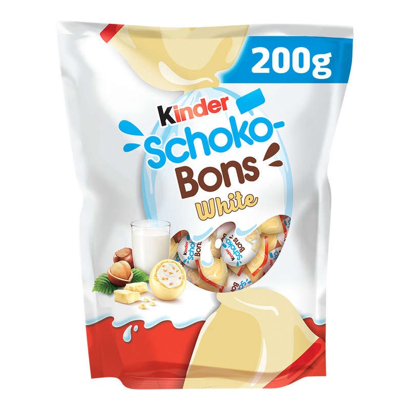Kinder Schokobons White Chocolat Supérieur Au Lait Fourrés 200g