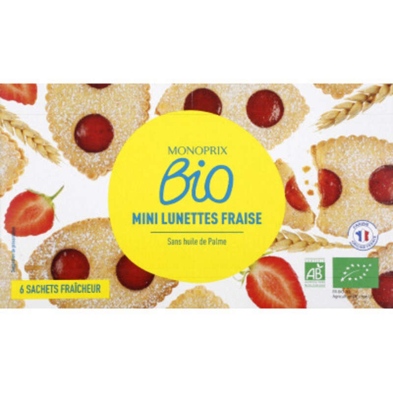 Monoprix Bio Mini Lunettes Fraise 156g