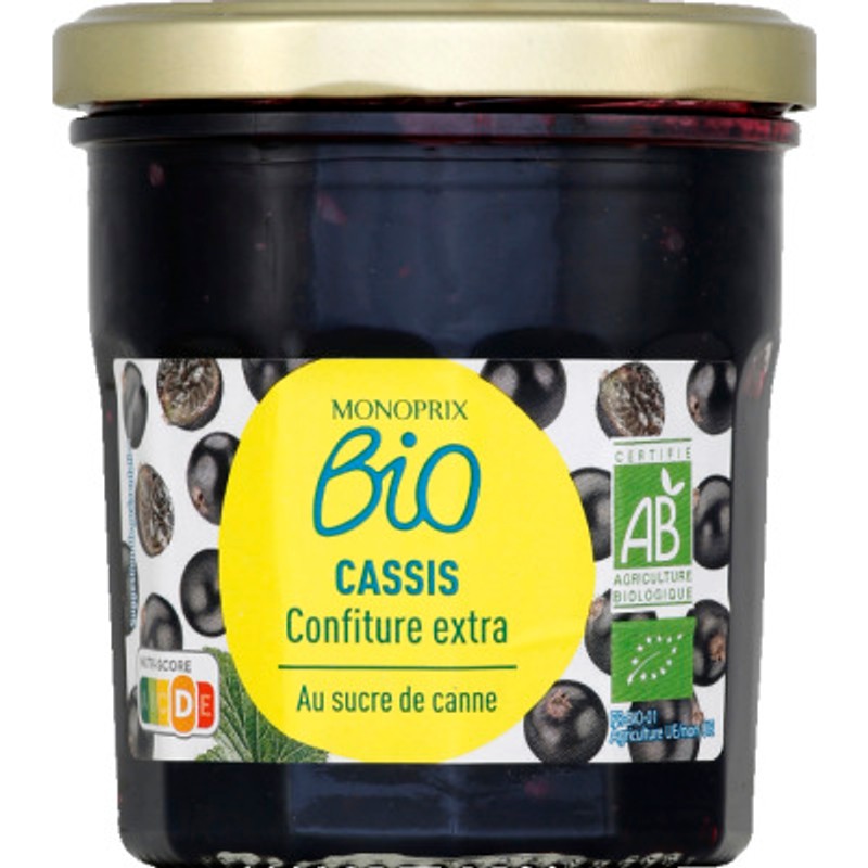 Monoprix Bio Confiture Cassis 350g