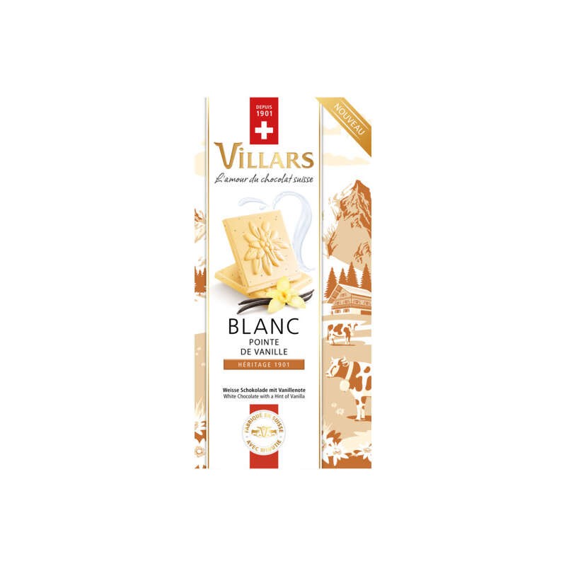 Villars Tablette Héritage 1901 Blanc Pointe de Vanille 100g