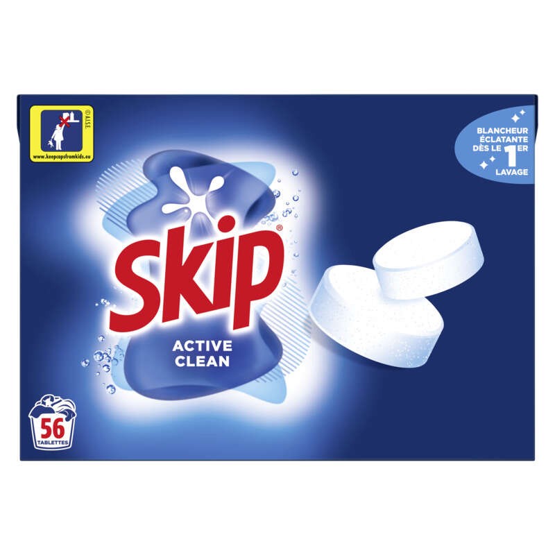 Skip Lessive Tablettes Active Clean x28 Lavages