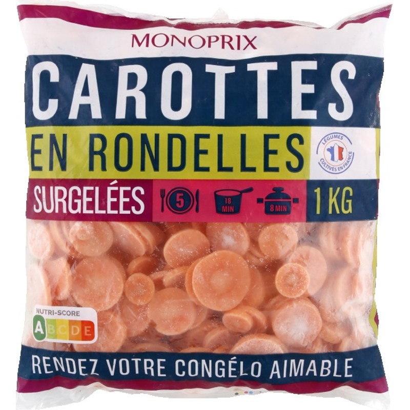 Monoprix Carottes en Rondelle surgelées 1kg
