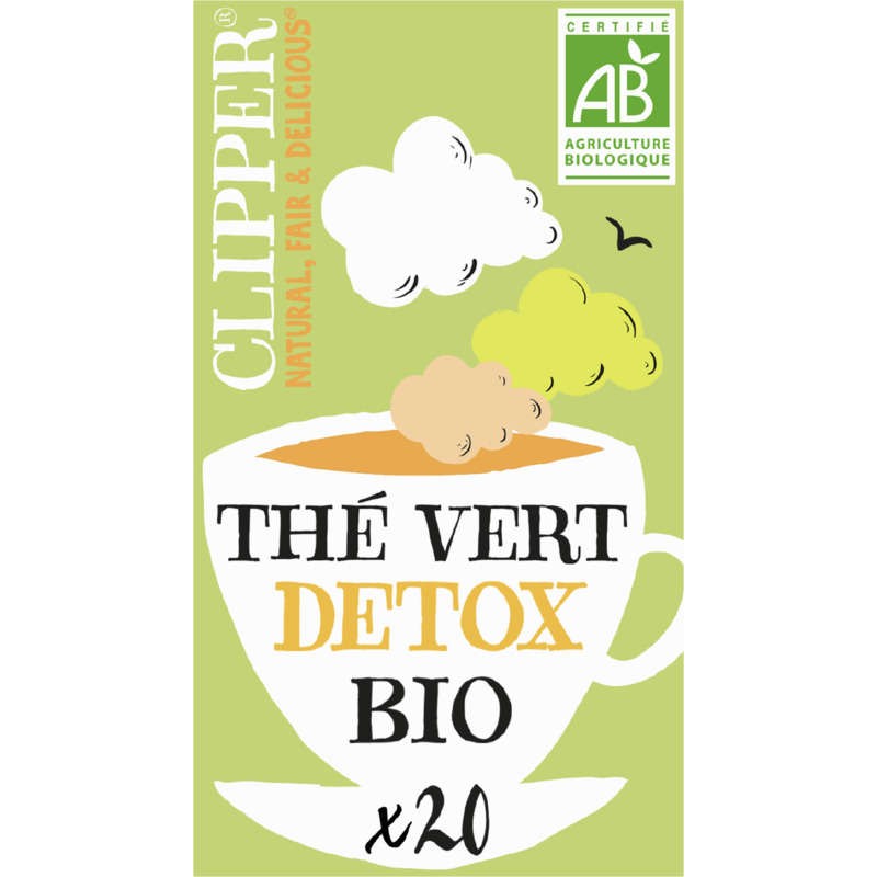 Clipper Thé Vert Détox Bio Fleur De Sureau, Fenouil & Agrumes 40g
