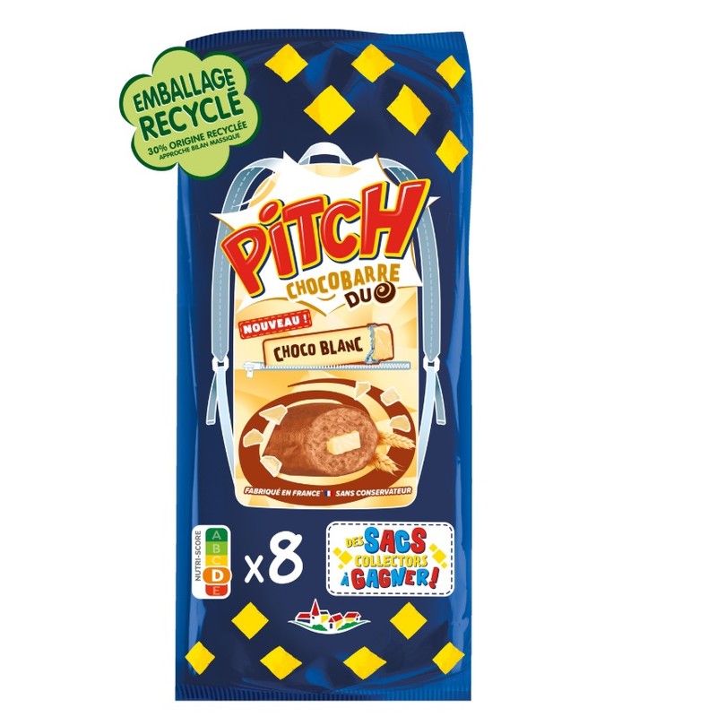 Pitch Brioches Barre de Chocolat Blanc x8 300g