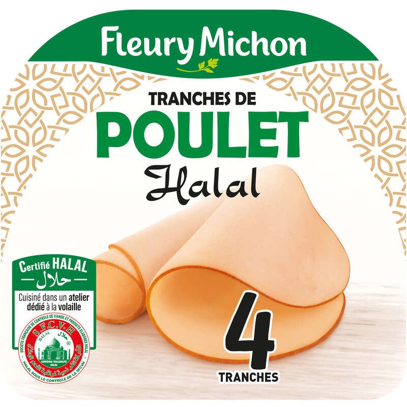 Fleury Michon Tranches de Poulet Halal x4