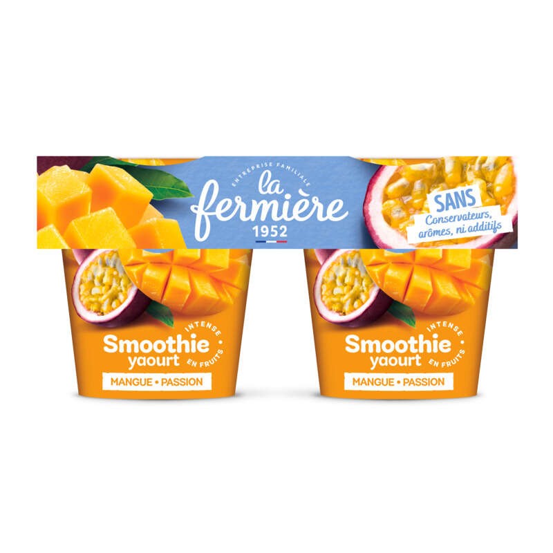 La Fermière Yaourt Smoothie Mangue Passion 2x140g