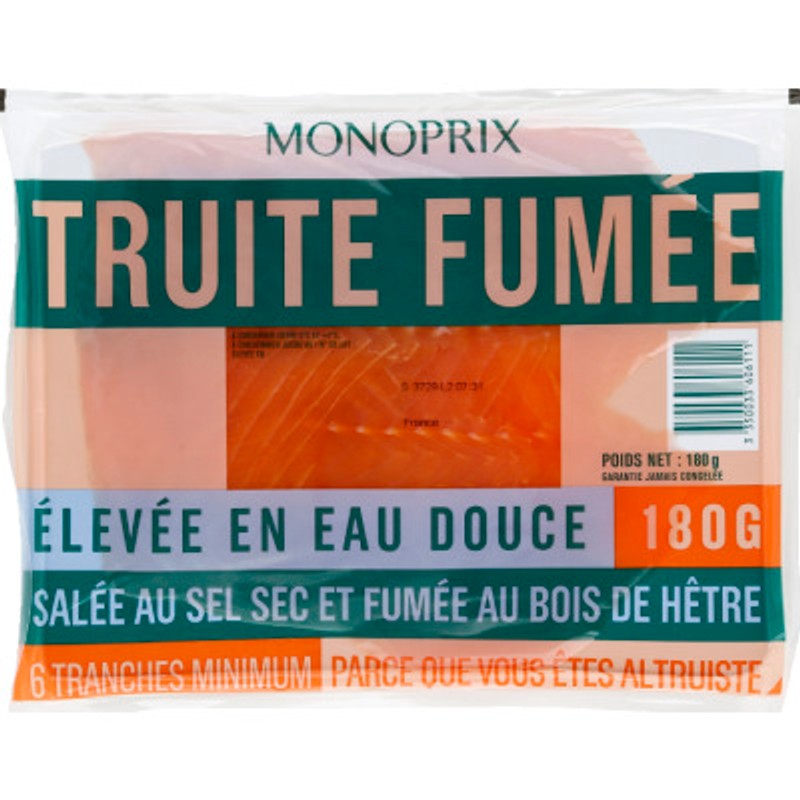 Monoprix Truite Fumée 180g