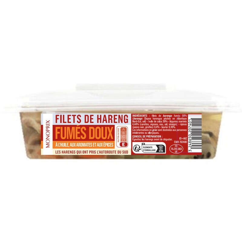 Monoprix Filets de Hareng Fumés Doux 500g
