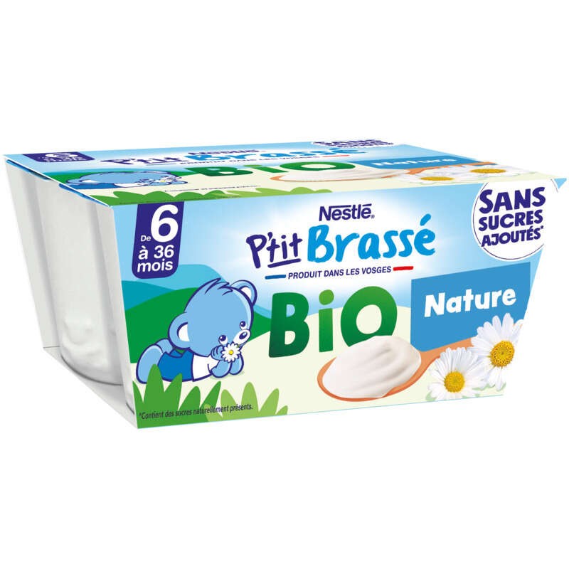 Nestlé P'Tit Brassé Nature Bio 4x90g
