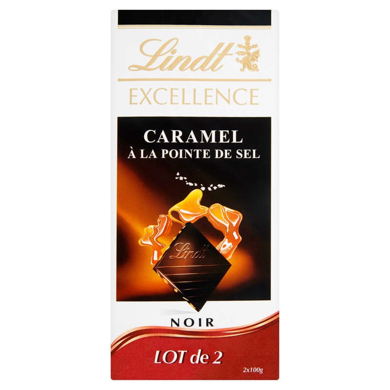 Lindt Excellence Chocolat Noir Caramel Fleur de sel 2x100g
