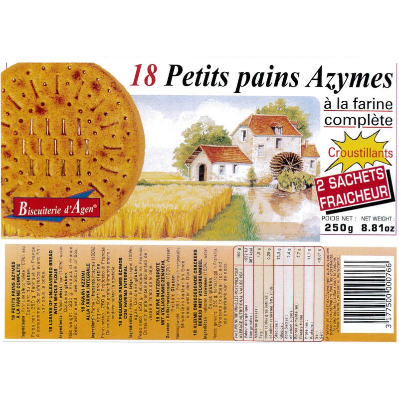 Biscuiterie D'Agen 18 Petits Pains Azymes 250 g