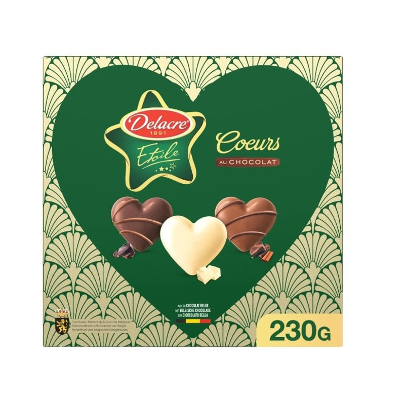 Delacre Biscuits de Noël Etoile Cœurs au Chocolat 230g