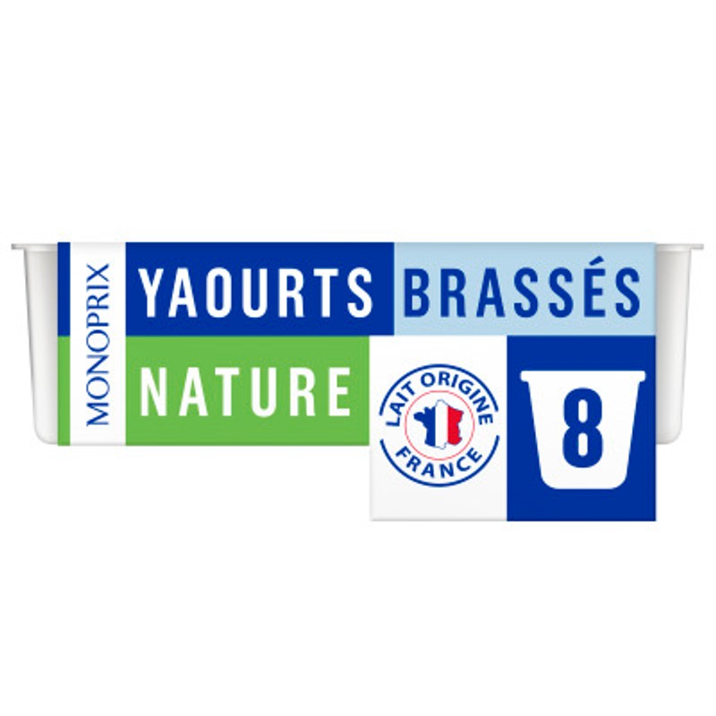 Monoprix Yaourt Brassé nature 8x125g