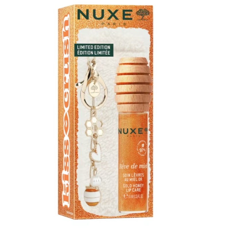 Nuxe Rêve de Miel Soin Lèvres Or avec Étui et Charms 10ml