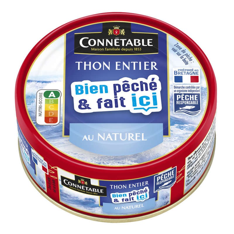 Connétable Thon Entier 100% Filet au Naturel