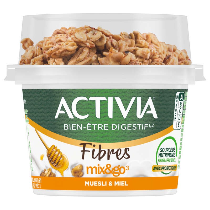 Activia Probiotiques Mix&go Yaourt Muesli Amandes Quinoa Chia Bifidus 170g