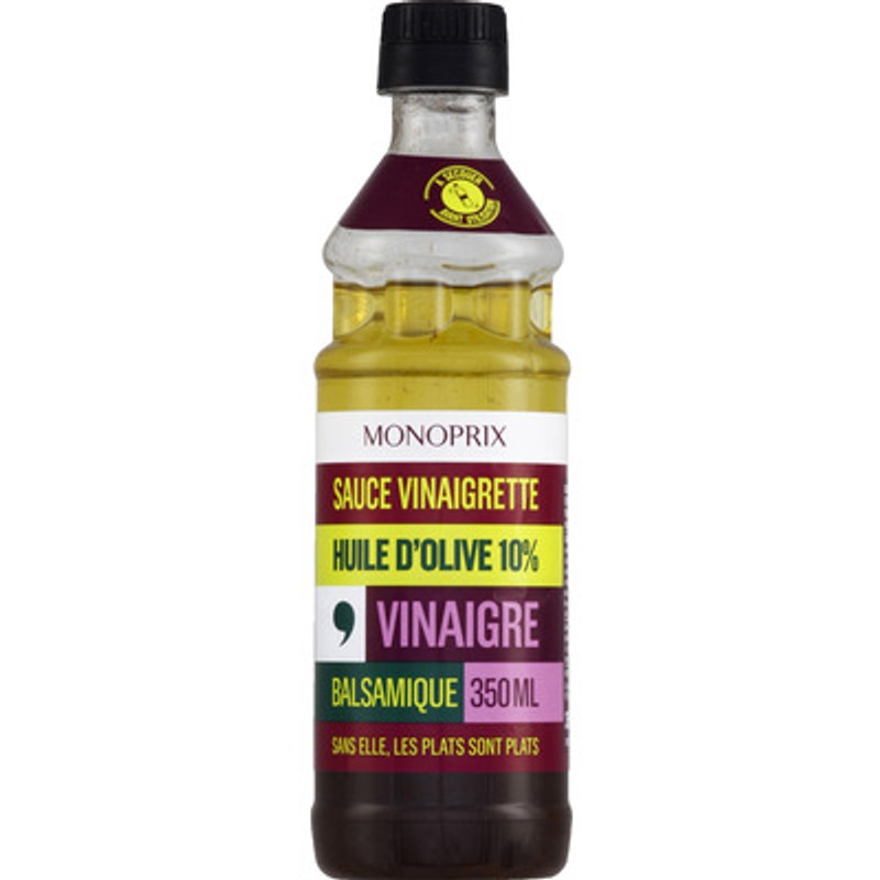 Monoprix Sauce vinaigrette Huile d'olive 10% et vinaigre balsamique 35cl